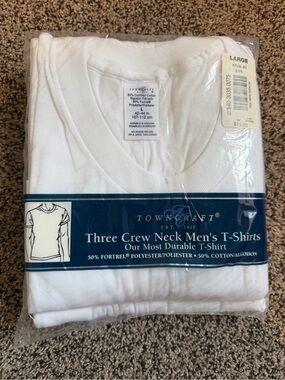 Vintage Crew Neck T-Shirts Towncraft Deadstock 3-Pack Large 70s/80s